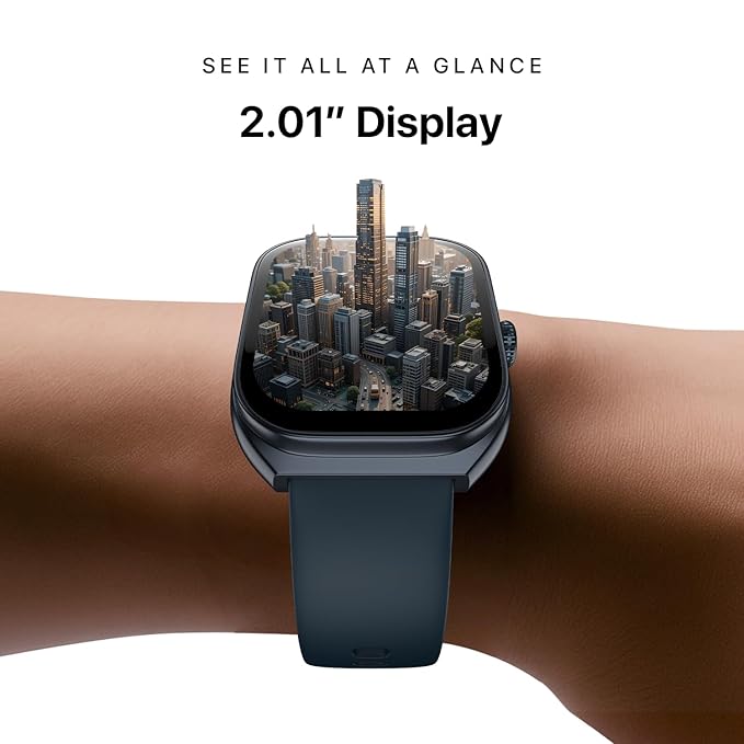 Noise Icon Arc 2.01" Immersive Curved Display Smartwatch In Space Blue Color