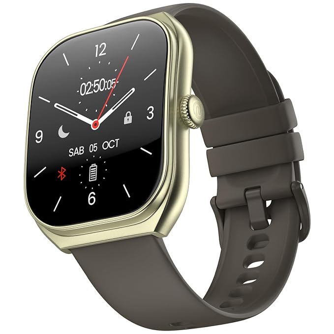 Noise Icon Arc 2.01" Immersive Curved Display Smartwatch In Nickel Brown Color