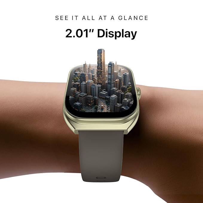 Noise Icon Arc 2.01" Immersive Curved Display Smartwatch In Nickel Brown Color
