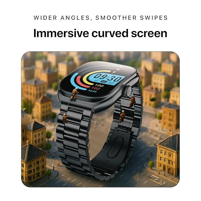 Noise Icon Arc 2.01" Immersive Curved Display Smartwatch In Elite Black Color