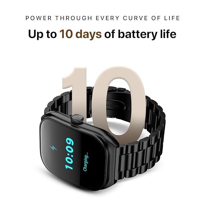 Noise Icon Arc 2.01" Immersive Curved Display Smartwatch In Elite Black Color