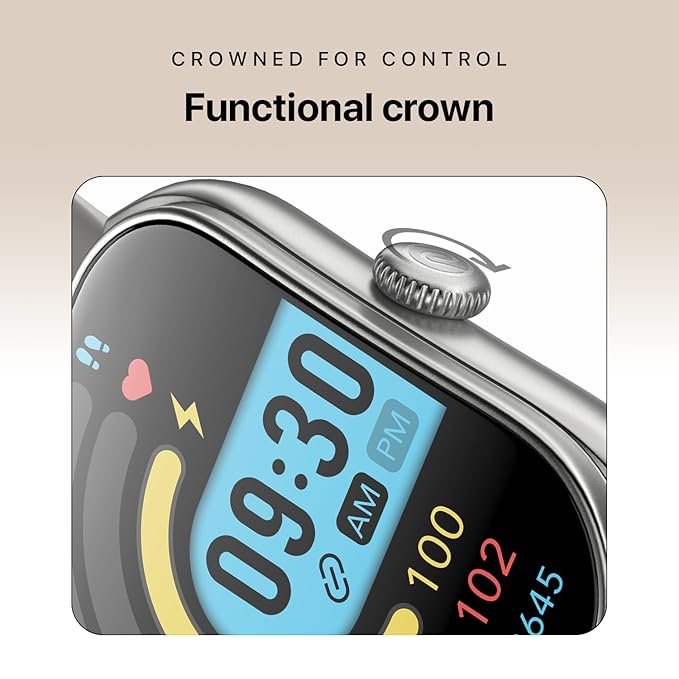 Noise Icon Arc 2.01" Immersive Curved Display Smartwatch In Elite Black Color