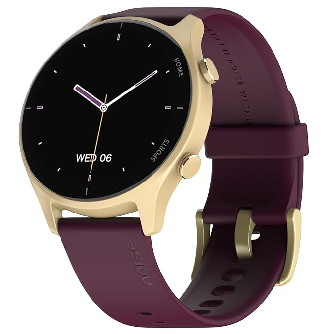 Noise Twist Round dial Smart Watch In Gold Wine Color