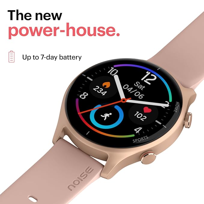 Noise Twist Round dial Smart Watch In Gold Wine Color